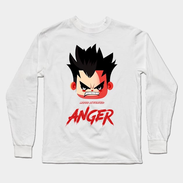 Mood Activated: Anger Long Sleeve T-Shirt by creativefusionstudio